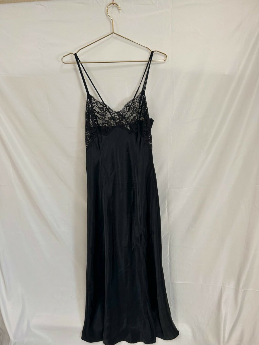 Clothing Vintage Items | Vintage: Victoria' S Secret 90' S Black Lace Slip Dress