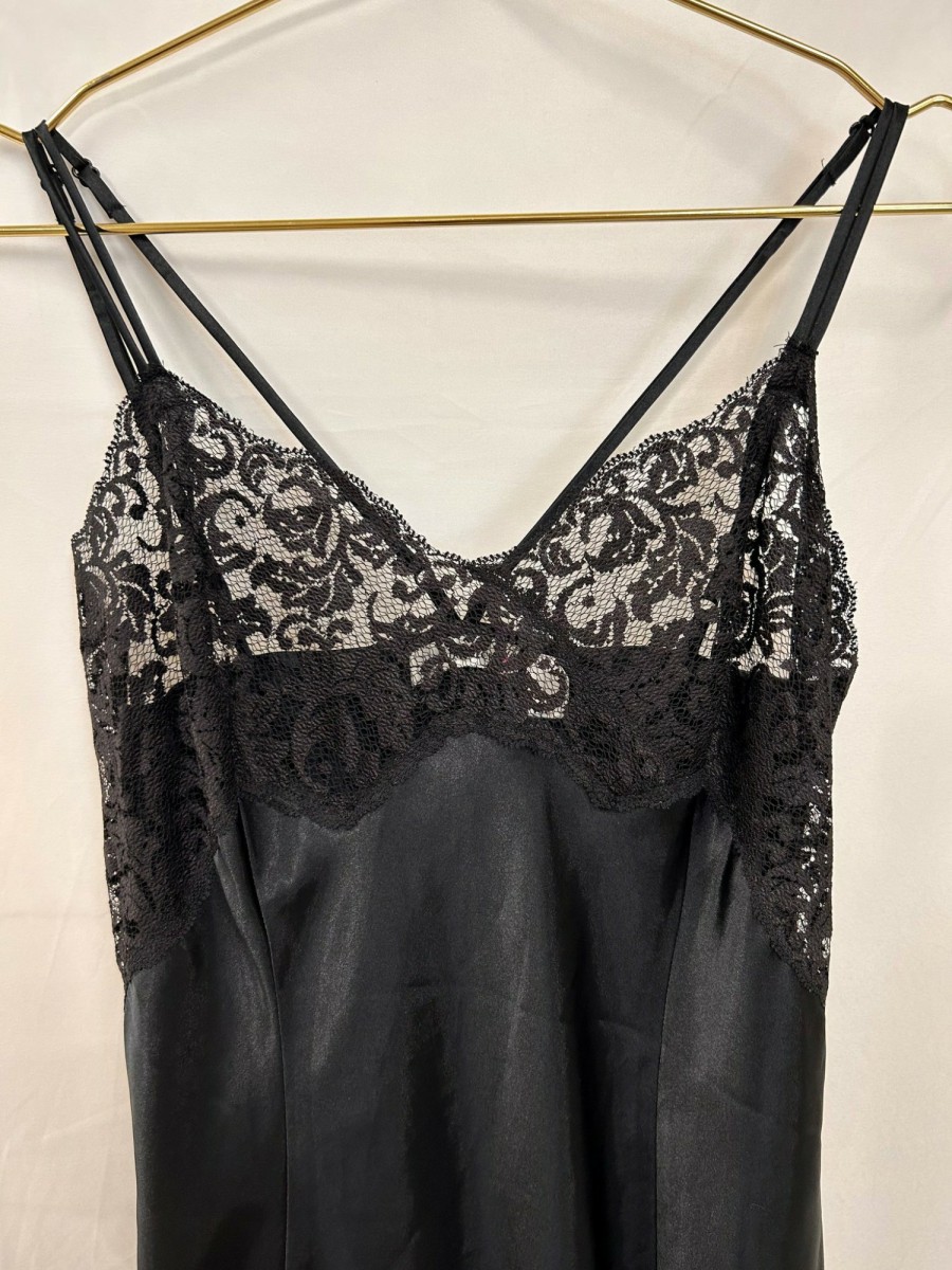 Clothing Vintage Items | Vintage: Victoria' S Secret 90' S Black Lace Slip Dress