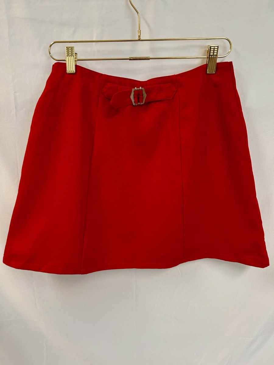 Clothing Vintage Items | Vintage:Y2K Rampage Red Buckle Skirt, Made In Usa