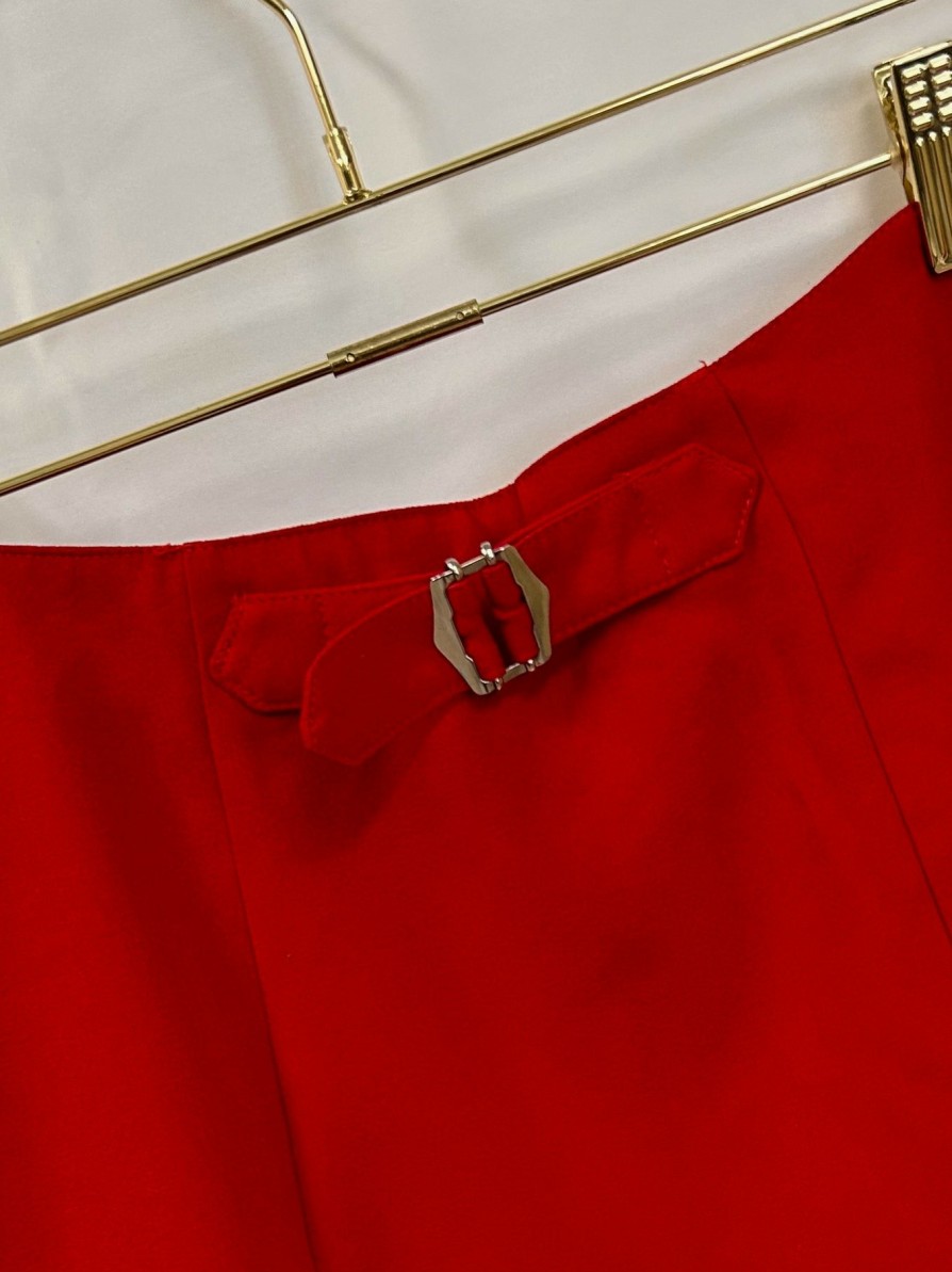 Clothing Vintage Items | Vintage:Y2K Rampage Red Buckle Skirt, Made In Usa