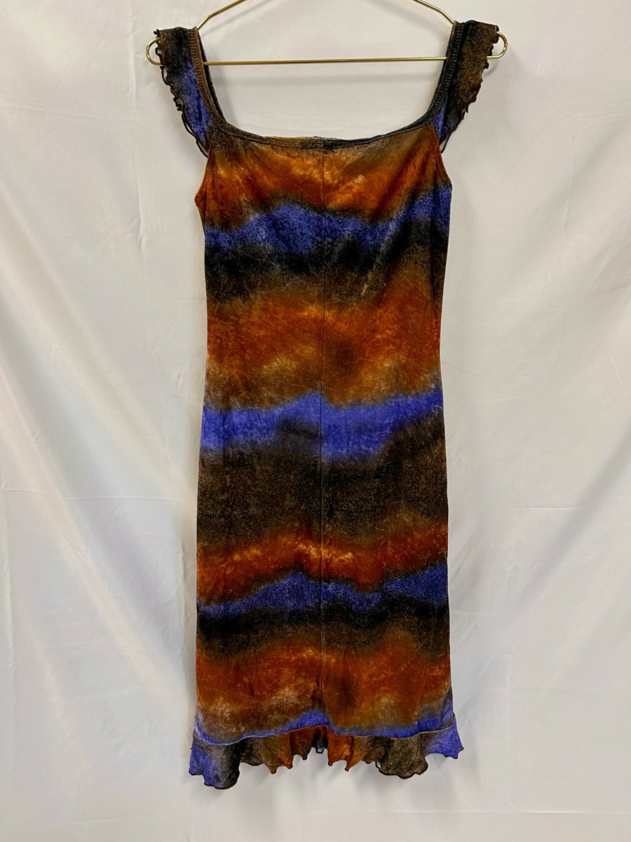 Clothing Vintage Items | Vintage: Katie K, Made In The Usa, Crushed Velvet Empire Waist Midi Dress