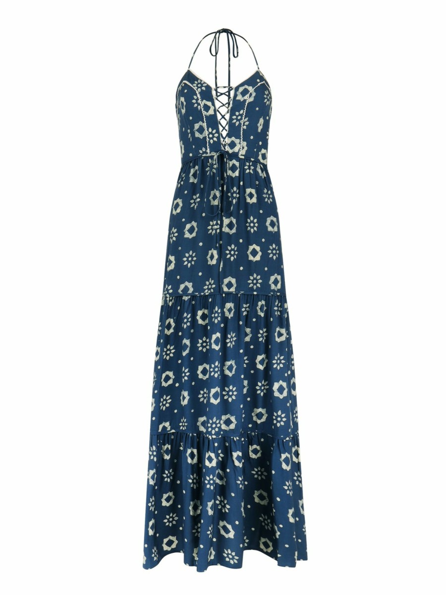 Clothing Vanessa Mooney | The Harriet Dress - Indigo Flower