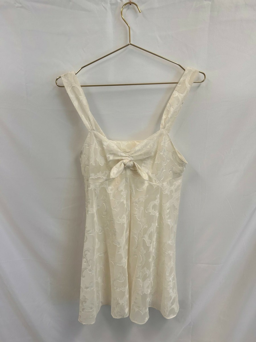 Clothing Vintage Items | Vintage: Victoria'S Secret Ornate Ivory Bow Top