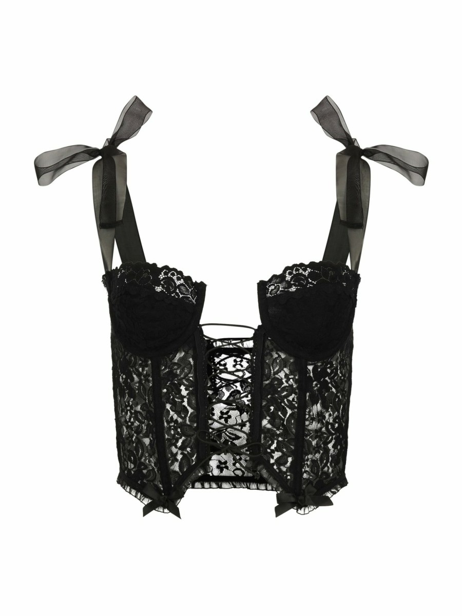 Clothing Vanessa Mooney | The Lana Corset Top - Black