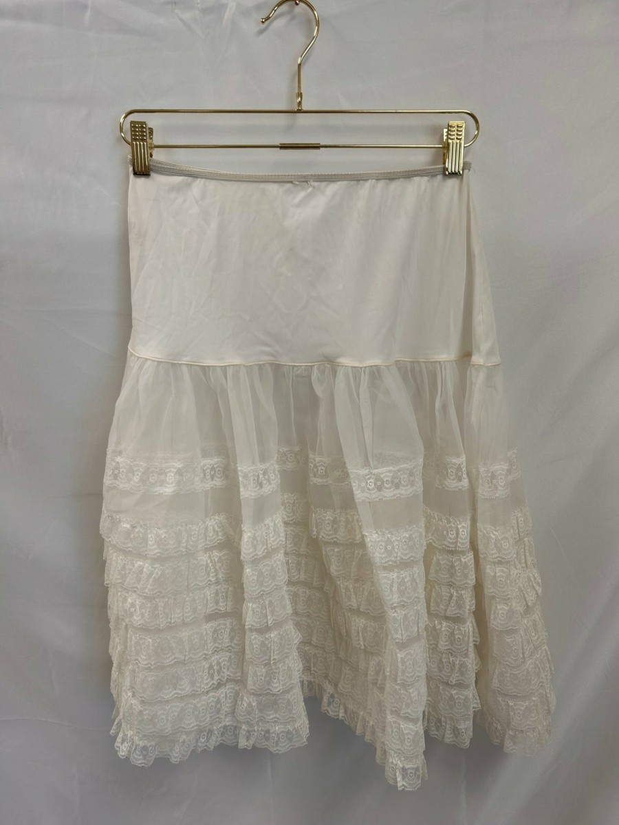 Clothing Vintage Items | Vintage: Aflcio White Slip Skirt