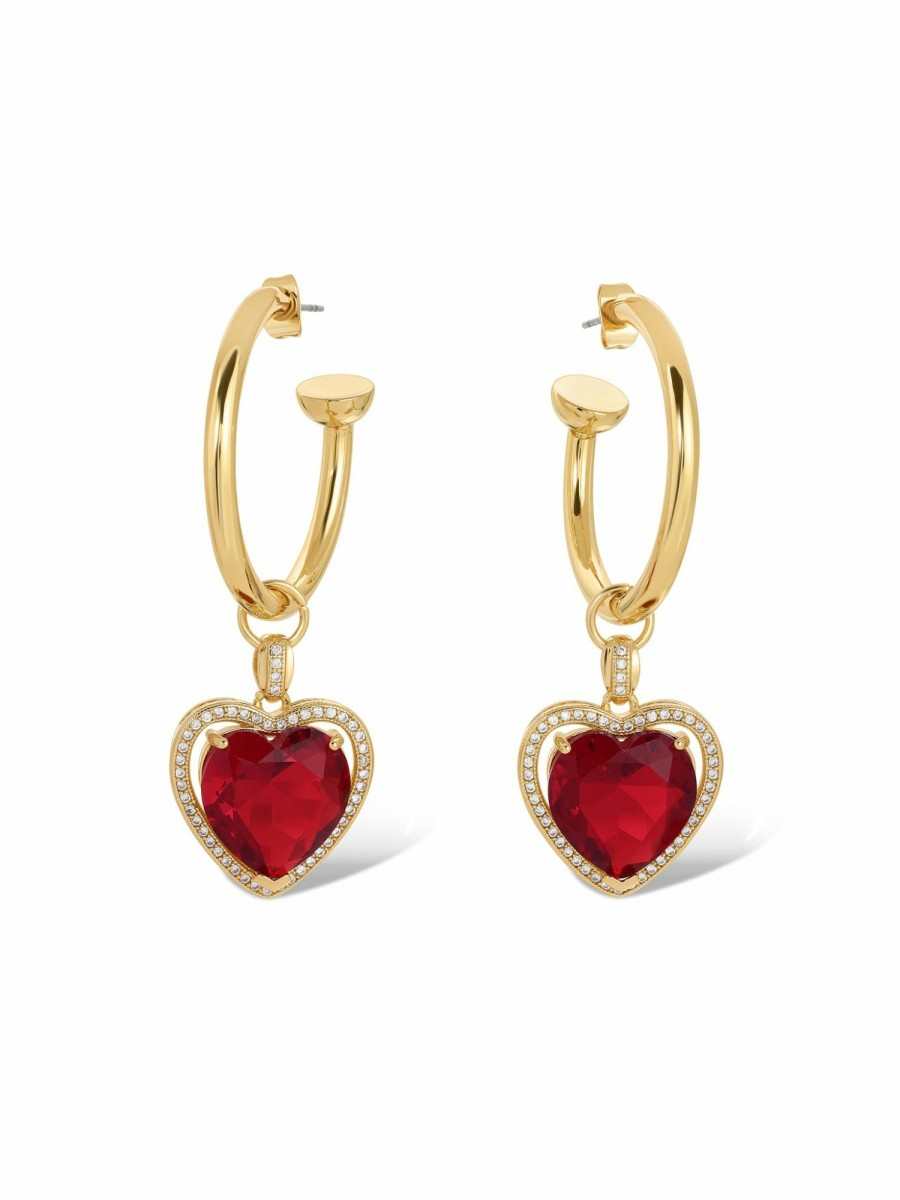 Jewelry Vanessa Mooney | The Ruby Heart Hoop Earrings