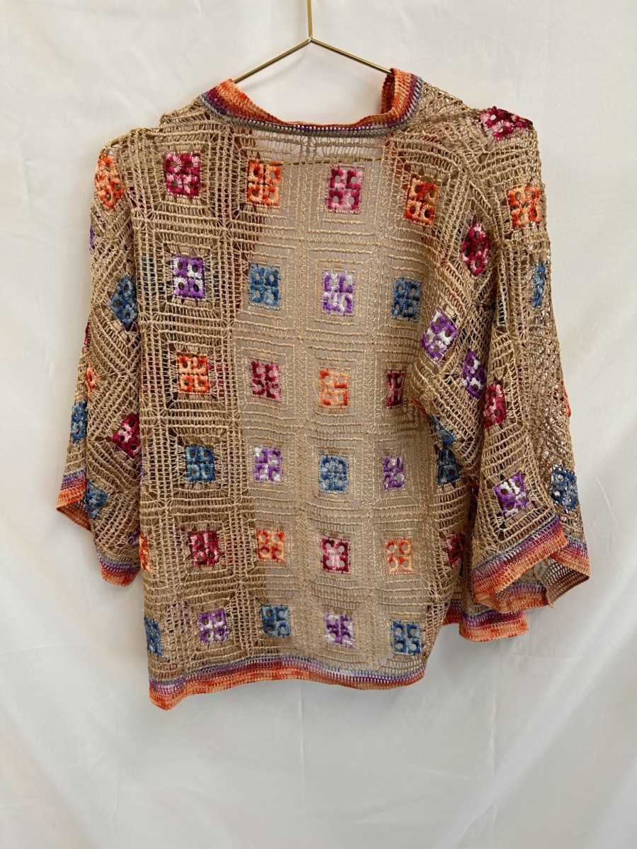 Clothing Vintage Items | Vintage: Fairweather Crochet Multi-Color Cardigan