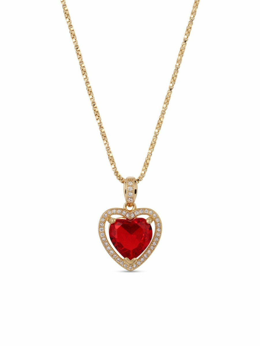 Jewelry Vanessa Mooney | The Mini Heart Necklace - Ruby