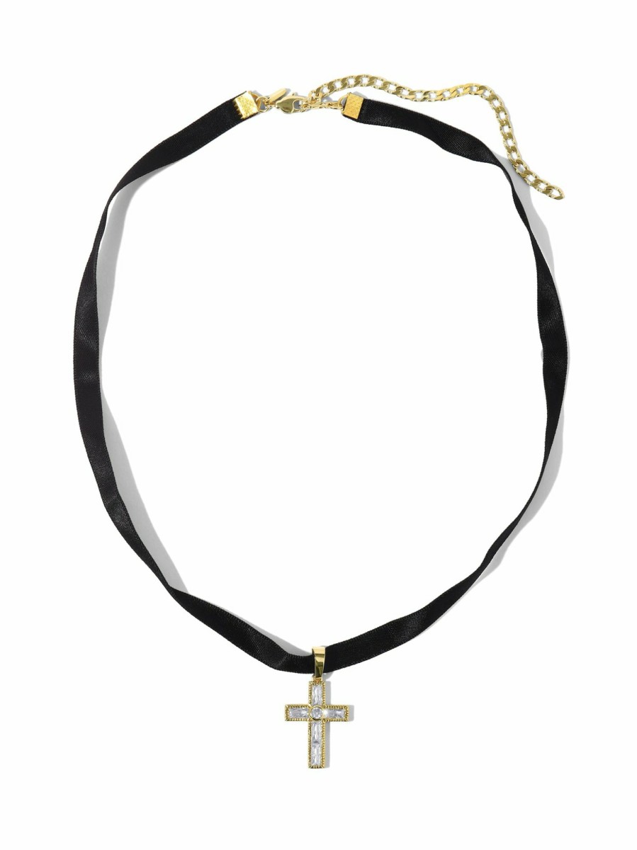 Jewelry Vanessa Mooney | The Crystalline Cross Choker