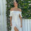 Clothing Vanessa Mooney | The Claudette Dress - White Crepe