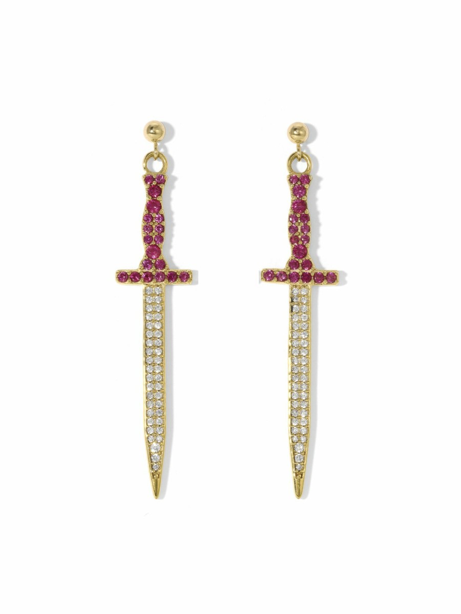 Jewelry Vanessa Mooney | The Isla Dagger Earrings - Pink