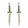 Jewelry Vanessa Mooney | The Isla Dagger Earrings - Emerald