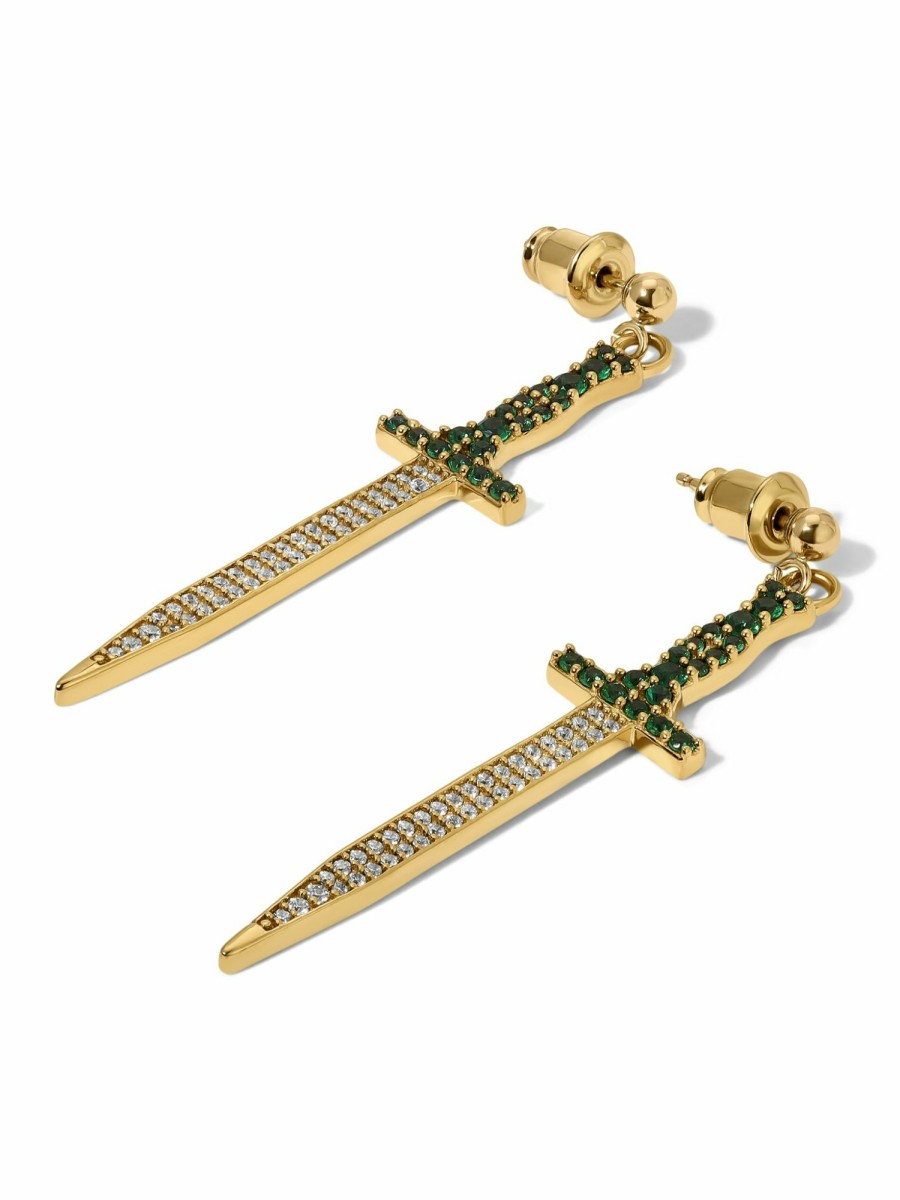 Jewelry Vanessa Mooney | The Isla Dagger Earrings - Emerald