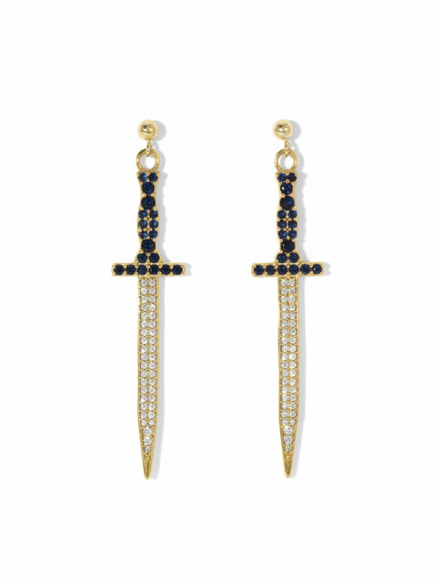 Jewelry Vanessa Mooney | The Isla Dagger Earrings - Sapphire