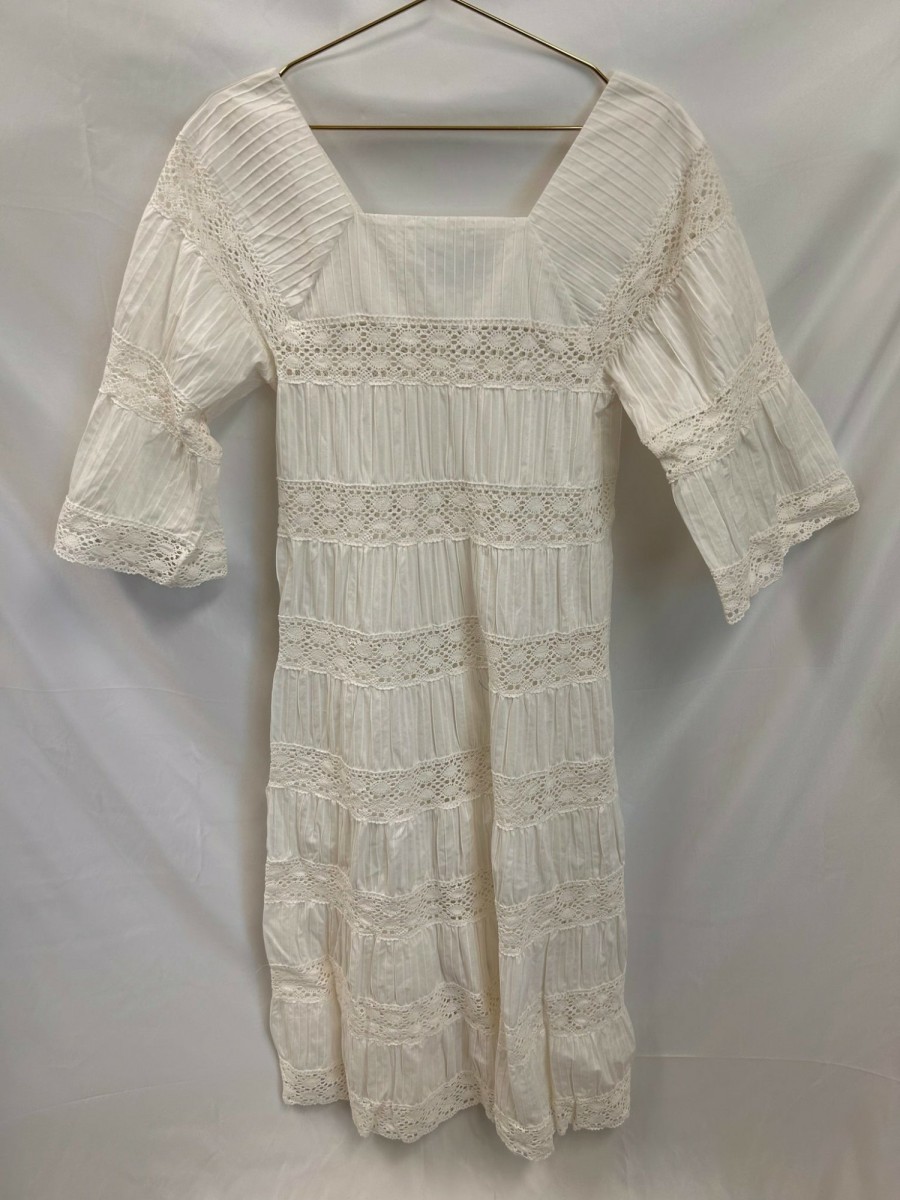 Clothing Vintage Items | Vintage: Vanessa Mooney Long Cream White Maxi Dress